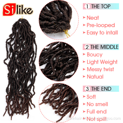 Dreadlocks Hair Extensions Curly Crochet hair18inch 21 Stands/Pack  Faux Locs Synthetic Crochet Nu Locs  Bobbi Boss  Braid hair